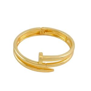 Double Gold Nail Bracelet
